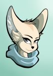  2019 absurd_res aggressive_retsuko anthro canid canine clothed clothing digital_media_(artwork) eyelashes female fennec fox fur grey_eyes hi_res looking_at_viewer mammal sanrio silverboltbw smile solo sweater topwear 