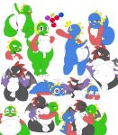  2019 4_fingers absurd_res anthro anthrofied anus backsack ball_fondling balls big_butt black_scales blue_scales blush bob_(bubble_bobble) bodily_fluids bub_(bubble_bobble) bubble_bobble bubble_dragon butt develon_(bubble_bobble) dragon fingers flaccid fondling genital_fluids gesture green_nipples green_scales grin group group_sex hi_res kissing looking_at_viewer lying male male/male membrane_(anatomy) membranous_wings multiple_scenes navel nipple_suck nipples nude open_mouth open_smile penis pointing precum rear_view red_eyes scales scalie seductive sex sharp_teeth slightly_chubby smile sssonic2 standing sucking taito teeth threesome video_games waving white_scales wings 