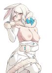  animal_humanoid arctic_hare_(kemono_friends) areola blue_eyes blush breasts cinko clothing eyelashes female gloves hair handwear hi_res humanoid inverted_nipples kemono_friends lagomorph lagomorph_humanoid leporid_humanoid looking_at_viewer mammal mammal_humanoid nipples open_mouth rabbit_humanoid solo teeth 