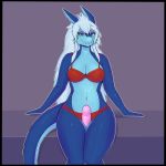  1:1 2019 anthro blue_skin boiful breasts butt clothing digimon digimon_(species) dildo dragon eyeshadow femacendramon female flamedramon green_eyes hair hi_res long_hair looking_at_viewer makeup panties sex sex_toy solo thigh_sex thigh_squeeze underwear white_hair 
