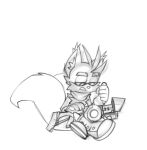  2_tails 2d_animation animated bigdad canid canine fox gun male mammal miles_prower monochrome multi_tail ranged_weapon screwdriver solo sonic_(series) tools weapon 