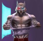  absurd_res blizzard_entertainment canid canine clothing cybernetics dristen hi_res machine male mammal muscular muscular_male solo tagme torn_clothing video_games warcraft were werecanid werecanine werewolf worgen 