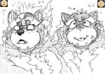  &lt;3 2019 anthro body_hair canid canine chest_hair chubby_male fur goemon_(tas) hair long_hair male mammal multiple_images open_mouth raccoon_dog simple_background solo tanuki tied_hair tokyo_afterschool_summoners tongue video_games white_background yukikazefactory 