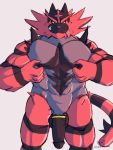  abs accessory anthro balls biceps claws cock_ring fur hi_res humanoid_penis incineroar jewelry male mammal muscular muscular_male nintendo nipple_pinch nipples pecs penis penis_accessory penis_jewelry pinch pok&eacute;mon pok&eacute;mon_(species) radcanine solo stripes tongue vein video_games 