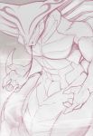  anthro cebron conditional_dnp forked_tongue hi_res male monochrome muscular muscular_male naga nude partially_submerged reptile scalie scappo smile snake solo tongue water 