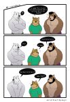  &lt;3 2019 absurd_res anthro belly blush canid canine canis clothing comic domestic_dog english_text eyes_closed group hi_res kajin-sama male mammal one_eye_closed overweight overweight_male penis polar_bear shirt text tongue tongue_out topwear underwear ursid ursine wink 