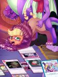  2019 applejack_(mlp) blush bodily_fluids card cloak clothing costume dragon equid equine female fluttershy_(mlp) friendship_is_magic halloween halloween_costume hi_res holidays horn horse interspecies male mammal my_little_pony penis pinkie_pie_(mlp) pony pussy rainbow_dash_(mlp) rarity_(mlp) sex smile spike_(mlp) text twilight_sparkle_(mlp) vavacung winged_unicorn wings 