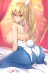  animal_ears artoria_pendragon_(lancer) ass breasts bunny_ears bunny_girl fate/grand_order fishnets kuavera nipples no_bra open_shirt pantyhose tail 