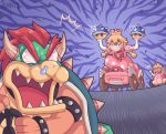  1boy 2girls ayyk92 blonde_hair blue_shell bowser crown go_kart long_hair mario_kart multiple_girls nintendo peachette princess_peach spiked_shell super_crown turtle_shell vehicle 