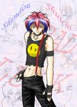  collar earrings gravitation male midriff pink_hair shindou_shuichi solo tagme 