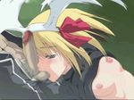  animated animated_gif ball_sucking blonde_hair blue_eyes breasts censored character_request fellatio gif nipples oral source_request sucking_testicles ugoku_ro 