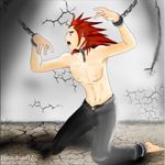  axel chains collar kingdom_hearts male red_hair tagme topless 