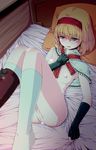  alice_margatroid bad_id bad_pixiv_id blonde_hair blue_eyes boots breasts capelet fingerless_gloves gloves hairband jpeg_artifacts knee_boots lying nipples on_back pubic_hair pussy shoes short_hair single_shoe small_breasts solo tokitaka_(amaterath) touhou uncensored 