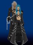  2boys chains kingdom_hearts leather saix xemnas yaoi 