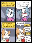  blush canid canine canis clothing comic english_text eye_patch eyewear fizzyjay fox fox_mccloud foxzombiej hi_res humor male male/male mammal nintendo star_fox text video_games wolf wolf_o&#039;donnell 