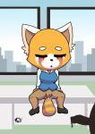  after_sex aggressive_retsuko ailurid anthro bodily_fluids bottomless breasts clothed clothing cum cum_in_pussy cum_inside duo eyes_closed female fur genital_fluids hi_res inside kcn male male/female mammal penis pussy red_panda retsuko sanrio solo_focus spread_legs spreading 