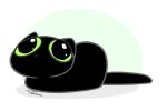  :&lt; ambiguous_gender animated big_eyes black_ears black_tail domestic_cat felid feline felis feral green_eyes justautumn lying mammal on_front signature solo 