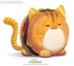  burger cryptid-creations domestic_cat felid feline felis food food_creature french_fry mammal smile solo url 