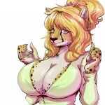  1:1 anthro big_breasts breasts cheetah cleavage clothed clothing felid feline female mammal pinkkoffin 