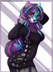  2019 5_fingers anthro blue_hair canid canine canis clothed clothing digital_media_(artwork) domestic_dog eyebrows eyelashes female fingers haiko_frostypaws hair hi_res looking_at_viewer mammal mifa purple_hair smile solo 