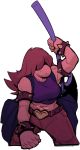  2019 abs alpha_channel anthro axe bracelet breasts clothed clothing deltarune female hair_over_eyes holding_object holding_weapon jewelry mangneto melee_weapon non-mammal_breasts reptile scalie smile solo spiked_bracelet spikes susie_(deltarune) video_games weapon 