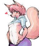  &lt;3 anthro breasts canid canine female fox hi_res mammal pinkkoffin small_breasts solo under_boob 