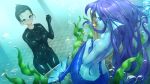  2girls bodysuit long_hair mermaid original purinpu short_hair 