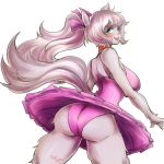  1:1 anthro big_breasts big_butt breasts butt camel_toe clothing collar felid feline female hair invalid_tag leotard mammal pinkkoffin solo 