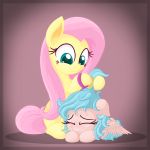  1:1 2019 absurd_res cozy_glow_(mlp) duo equid equine eyelashes eyes_closed feathered_wings feathers female feral fluttershy_(mlp) freckles friendship_is_magic hi_res mammal my_little_pony pterippus smile vito wings young 