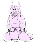  asgore_dreemurr beard boss_monster bovid caprine diaper facial_hair horn long_ears looking_aside male mammal simple_background sitting undertale unknown_artist video_games white_background 