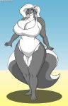  breasts cjshadorunner clothing female hi_res mammal mephitid skunk smile swimwear 