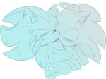  angel anthro blue_theme clothing duo eulipotyphlan eyes_closed gloves halo handwear hedgehog holding_character male male/male mammal shadow_the_hedgehog sikai simple_background sonic_(series) sonic_the_hedgehog white_background wings 
