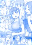  /\/\/\ 1boy 3girls ai-chan&#039;s_mother_(tawawa) ai-chan&#039;s_sister_(tawawa) ai-chan_(tawawa) apron bath blue_theme breasts closed_eyes collarbone commentary constricted_pupils eyebrows_visible_through_hair food getsuyoubi_no_tawawa glasses hime_cut himura_kiseki jewelry large_breasts long_hair microphone multiple_girls news old_man one_eye_closed open_mouth phone plate popsicle ring short_hair shoulder_massage side_ponytail smile star surprised sweatdrop television towel towel_on_head translated wedding_band wet 