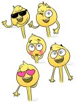  &lt;3 &lt;3_eyes ambiguous_gender blush emoji eyewear mochiskii not_furry open_mouth simple_background solo sunglasses teeth the_emoji_movie waddling_head white_background 