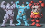  abs balls biceps big_muscles erection felid feraligatr flexing gojho group humanoid_penis incineroar machoke male mammal muscular muscular_male nintendo nipples nude pecs penis pok&eacute;mon pok&eacute;mon_(species) pose standing vein veiny_penis video_games 