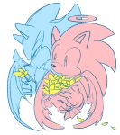  angel anthro bouquet clothing duo eulipotyphlan feathered_wings feathers flower gloves halo handwear hedgehog holding_object male mammal membrane_(anatomy) membranous_wings plant shadow_the_hedgehog sikai simple_background sonic_(series) sonic_the_hedgehog white_background wings 