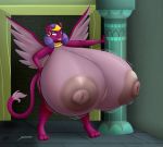  09hankris 2019 3_toes absurd_res anthro anthrofied areola big_breasts breasts felid female friendship_is_magic grin hi_res huge_breasts hyper hyper_breasts mammal my_little_pony mythological_sphinx mythology nipples smile solo sphinx_(mlp) spread_wings toes wings 