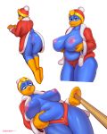  absurd_res anthro anus avian belly big_breasts bird breasts butt camel_toe chelodoy clothed clothing crossgender feet female hand_on_breast hand_on_stomach hat headgear headwear hi_res holding_breast holding_stomach king_dedede kirby_(series) looking_at_self looking_at_viewer looking_back mtf_crossgender nintendo nipples non-mammal_breasts penguin pussy robe simple_background slightly_chubby smile solo video_games walking_stick 