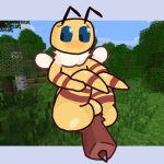  1:1 arthropod balls bee big_butt butt digital_media_(artwork) hi_res hymenopteran insect male minecraft presenting presenting_balls presenting_hindquarters stinger video_games wings zen0_33 