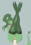 anal anal_penetration anthro anthrofied anus bodily_fluids clothing cum cum_in_ass cum_inside cum_on_face disembodied_penis duo faye_(velociripper) female female_penetrated fingering genital_fluids green_hair grey_background grovyle hair hi_res legwear leo_(velociripper) long_hair male male/female male_penetrating mostly_nude nintendo open_mouth penetration penis pink_eyes plant pok&eacute;mon pok&eacute;mon_(species) pussy pussy_juice saliva scalie sharp_teeth simple_background solo_focus stockings teeth thandor thigh_highs tongue tongue_out video_games yellow_sclera 