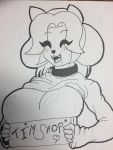  anthro arbyjay bodily_fluids clothed clothing female genital_fluids hair hi_res mammal solo tem temmie_(undertale) undertale video_games 