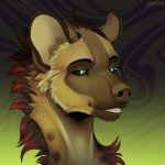  1:1 2019 african_wild_dog anthro brown_fur canid canine dannoitanart digital_media_(artwork) eyebrows eyelashes fur headshot_portrait hi_res horn hyaenid hybrid male mammal portrait smile solo spotted_hyena 