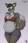  anthro blush canid canine canis female geckoguy123456789 gyro-furry hi_res mammal pregnant solo wolf 