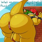  1:1 anus backsack balls big_butt bowser butt english_text huge_butt koopa male mario_bros nintendo nude raised_tail scalie solo text the_purple_wolf_guy video_games 