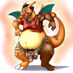  1:1 absurd_res breath charizard dragon embarrassed fire forebucks forepawz gain hi_res humanoid_penis nintendo overweight penis pok&eacute;mon pok&eacute;mon_(species) rippage slightly_chubby surprise transformation video_games weights wg xids 