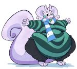  2019 3_toes 4_fingers absurd_res aimbot-jones antennae_(anatomy) anthro belly big_belly biped black_eyes bottomwear clothed clothing curled_tail digital_media_(artwork) dom_(aimbot-jones) dragon fingers front_view goodra hi_res hyper hyper_belly looking_at_viewer male nintendo no_irises obese obese_male overweight overweight_male pants pok&eacute;mon pok&eacute;mon_(species) scarf shirt slime smile solo standing thick_tail thick_thighs toes topwear video_games wide_hips 