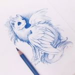  1:1 2019 alviaalcedo drawing feathers fur sitting wings 