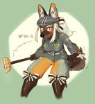  2017 5_fingers anthro bf_109_(hideki_kaneda) blush breasts broom brown_eyes brown_fur canid canine canis clothed clothing cute_fangs domestic_dog female fingers fluffy fluffy_tail fur hair hat headgear headwear hi_res hideki_kaneda holding_object looking_at_viewer mammal open_mouth portrait solo standing three-quarter_portrait white_hair 