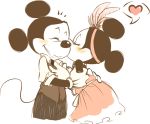  &lt;3 2011 anthro belt black_nose blush cici-chi clothing disney dress duo eyes_closed female gloves handwear kissing male male/female mammal mickey_mouse minnie_mouse mouse murid murine rodent simple_background smile 