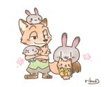  :3 anthro barefoot blush canid canine carrying child clothed clothing cub dipstick_ears dipstick_tail disney family female fox happy judy_hopps lagomorph leporid male mammal multicolored_ears multicolored_tail nick_wilde predator/prey rabbit rikuo_(artist) signature simple_background smile vertical_bar_eyes white_background young zootopia 